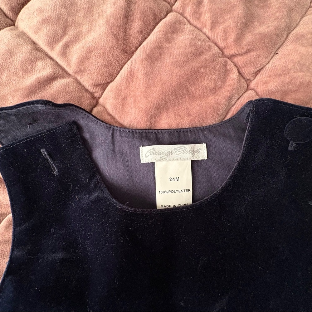 Carriage Boutique 24 Month Navy Velvet Romper